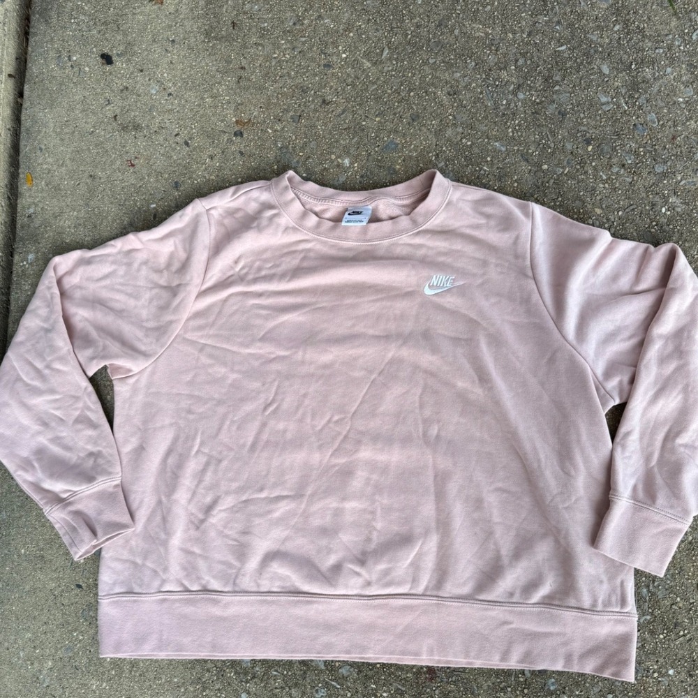 Nike Sportswear Essential Crewneck Sweatshirt Pink Fleece Pullover 1X